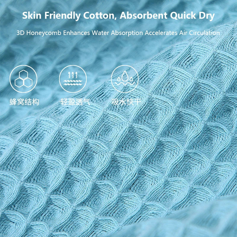 YIANSHU Waffle Towels Set Premium Cotton Bath Towel & Hand Towel Ultra Absorbent Soft Lint Free Quick Dry Lightweight Bath Sheet - ZOOMNSTORE