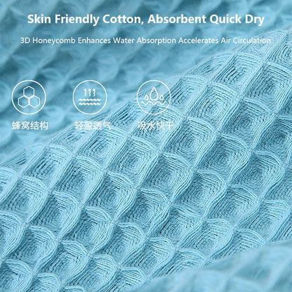 YIANSHU Waffle Towels Set Premium Cotton Bath Towel & Hand Towel Ultra Absorbent Soft Lint Free Quick Dry Lightweight Bath Sheet - ZOOMNSTORE