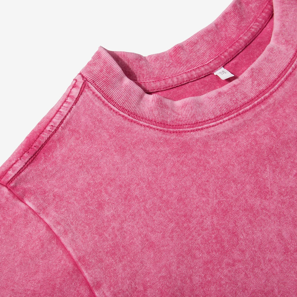 Cotton Loose O-Neck Crop Top - Vintage Y2K Summer T-Shirt for Women - ZOOMNSTORE
