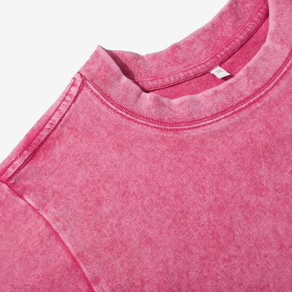 Cotton Loose O-Neck Crop Top - Vintage Y2K Summer T-Shirt for Women - ZOOMNSTORE