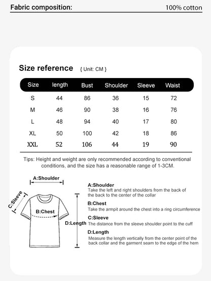 Cotton Loose O-Neck Crop Top - Vintage Y2K Summer T-Shirt for Women - ZOOMNSTORE