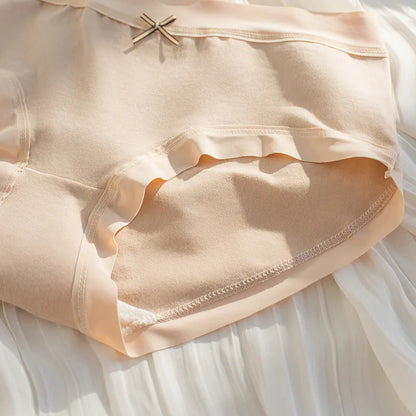 Cotton Women Panties - Mid Waist Breathable Cotton Briefs With Bow Decoration - ZOOMNSTORE