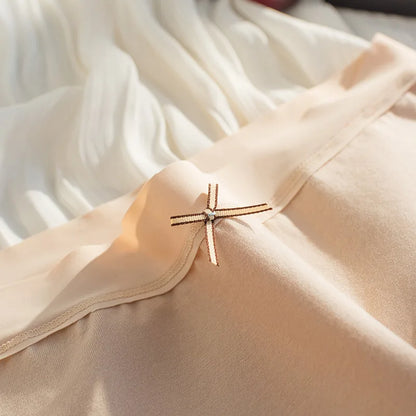 Cotton Women Panties - Mid Waist Breathable Cotton Briefs With Bow Decoration - ZOOMNSTORE