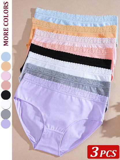 Cotton Women Panties - Soft Low-Rise Seamless Briefs With Lace Intimate Apparel - ZOOMNSTORE