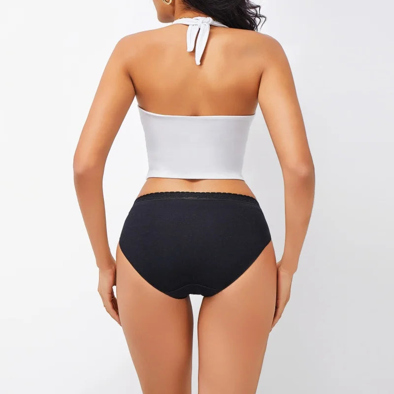 Cotton Women Panties - Soft Low-Rise Seamless Briefs With Lace Intimate Apparel - ZOOMNSTORE