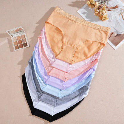 Cotton Women Panties - Soft Low-Rise Seamless Briefs With Lace Intimate Apparel - ZOOMNSTORE