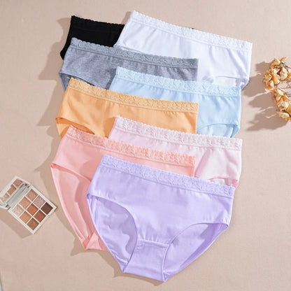 Cotton Women Panties - Soft Low-Rise Seamless Briefs With Lace Intimate Apparel - ZOOMNSTORE