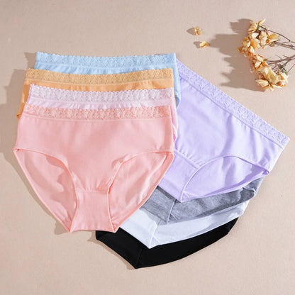 Cotton Women Panties - Soft Low-Rise Seamless Briefs With Lace Intimate Apparel - ZOOMNSTORE