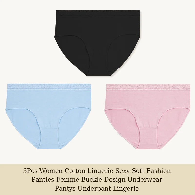 Cotton Women Panties - Soft Low-Rise Seamless Briefs With Lace Intimate Apparel - ZOOMNSTORE