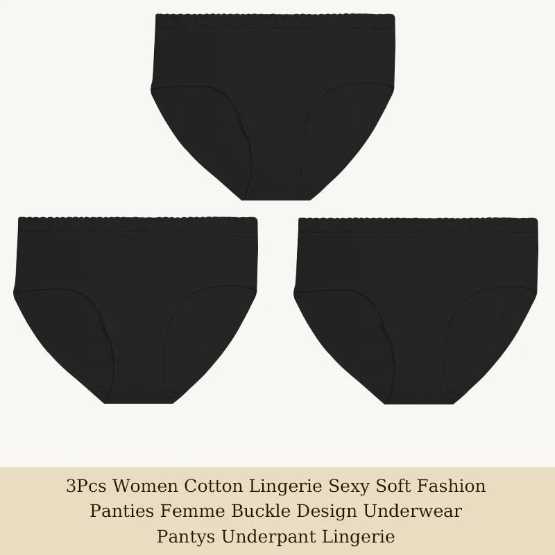 Cotton Women Panties - Soft Low-Rise Seamless Briefs With Lace Intimate Apparel - ZOOMNSTORE