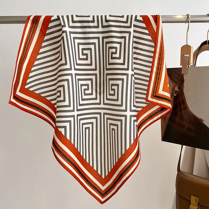 Pure Cotton Womens Printed Scarf - Fashionable Square Foulard for Neck and Hair - ZOOMNSTORE