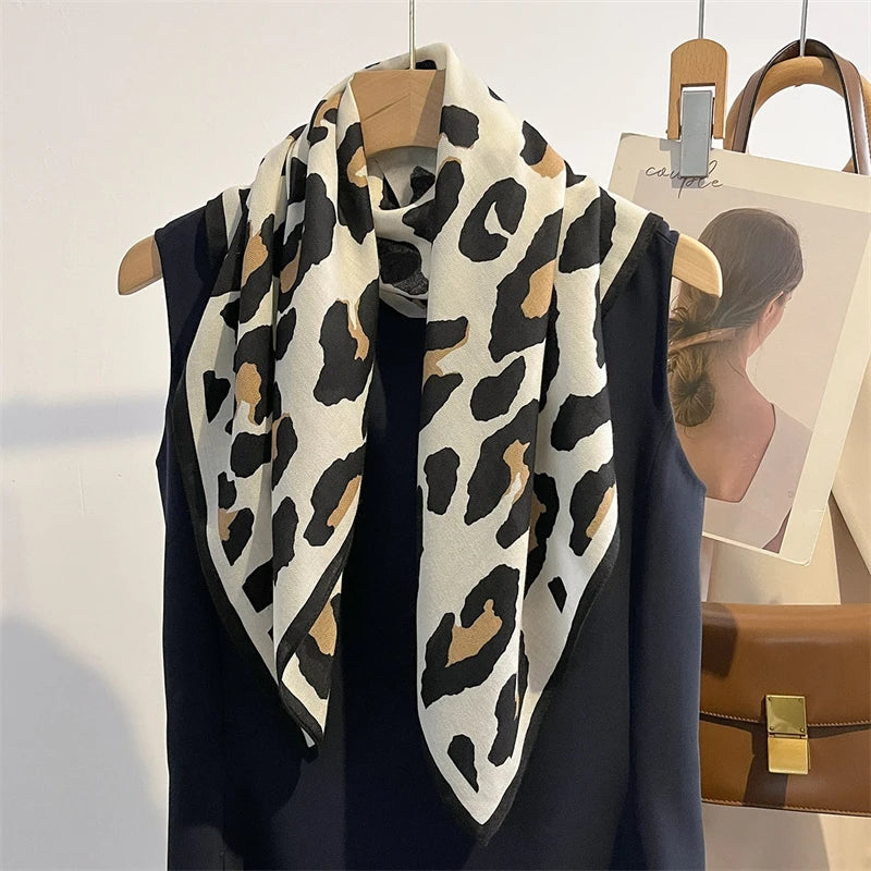 Pure Cotton Womens Printed Scarf - Fashionable Square Foulard for Neck and Hair - ZOOMNSTORE