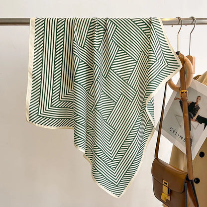 Pure Cotton Womens Printed Scarf - Fashionable Square Foulard for Neck and Hair - ZOOMNSTORE