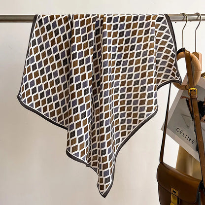 Pure Cotton Womens Printed Scarf - Fashionable Square Foulard for Neck and Hair - ZOOMNSTORE