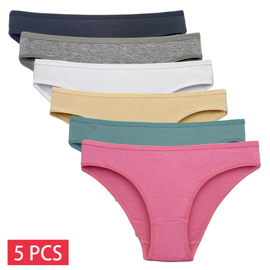 Womens Cotton Panty Set - 5 PCS Sexy Lingerie M-XL - ZOOMNSTORE