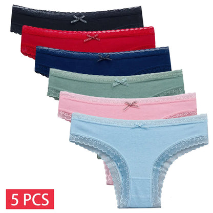 Womens Cotton Panty Set - 5 PCS Sexy Lingerie M-XL - ZOOMNSTORE