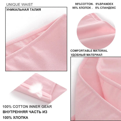 Cotton Womens Panties Set - 5PCS M-XXL Lingerie in 7 Colors - ZOOMNSTORE