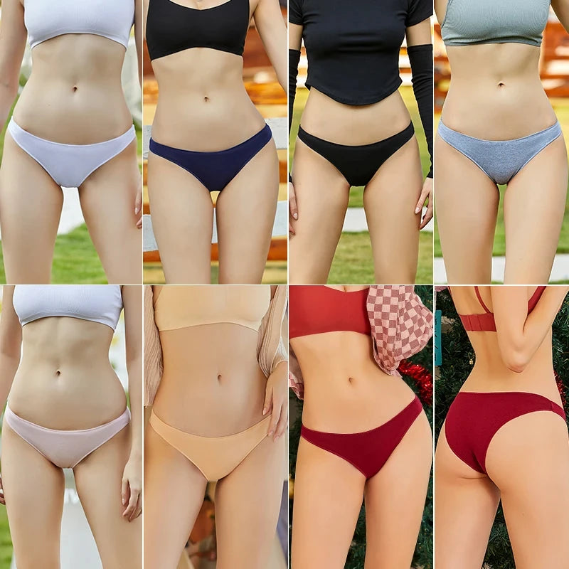 Cotton Womens Panties Set - 5PCS M-XXL Lingerie in 7 Colors - ZOOMNSTORE