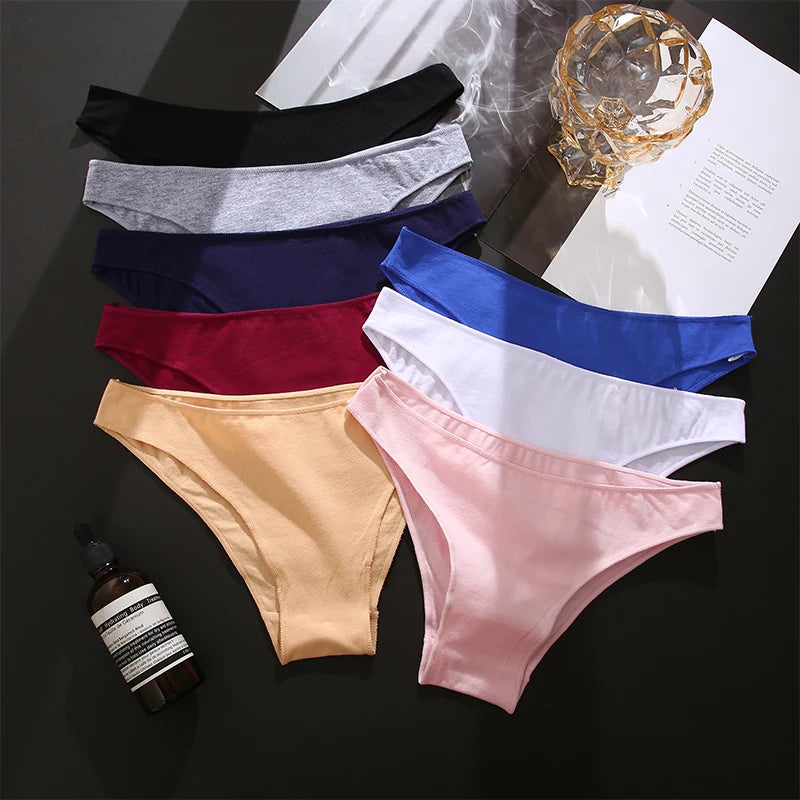 Cotton Womens Panties Set - 5PCS M-XXL Lingerie in 7 Colors - ZOOMNSTORE