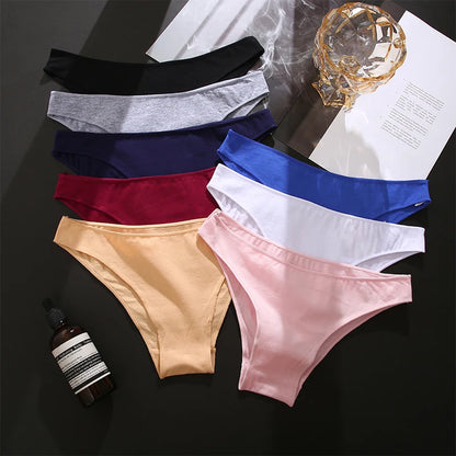 Cotton Womens Panties Set - 5PCS M-XXL Lingerie in 7 Colors - ZOOMNSTORE