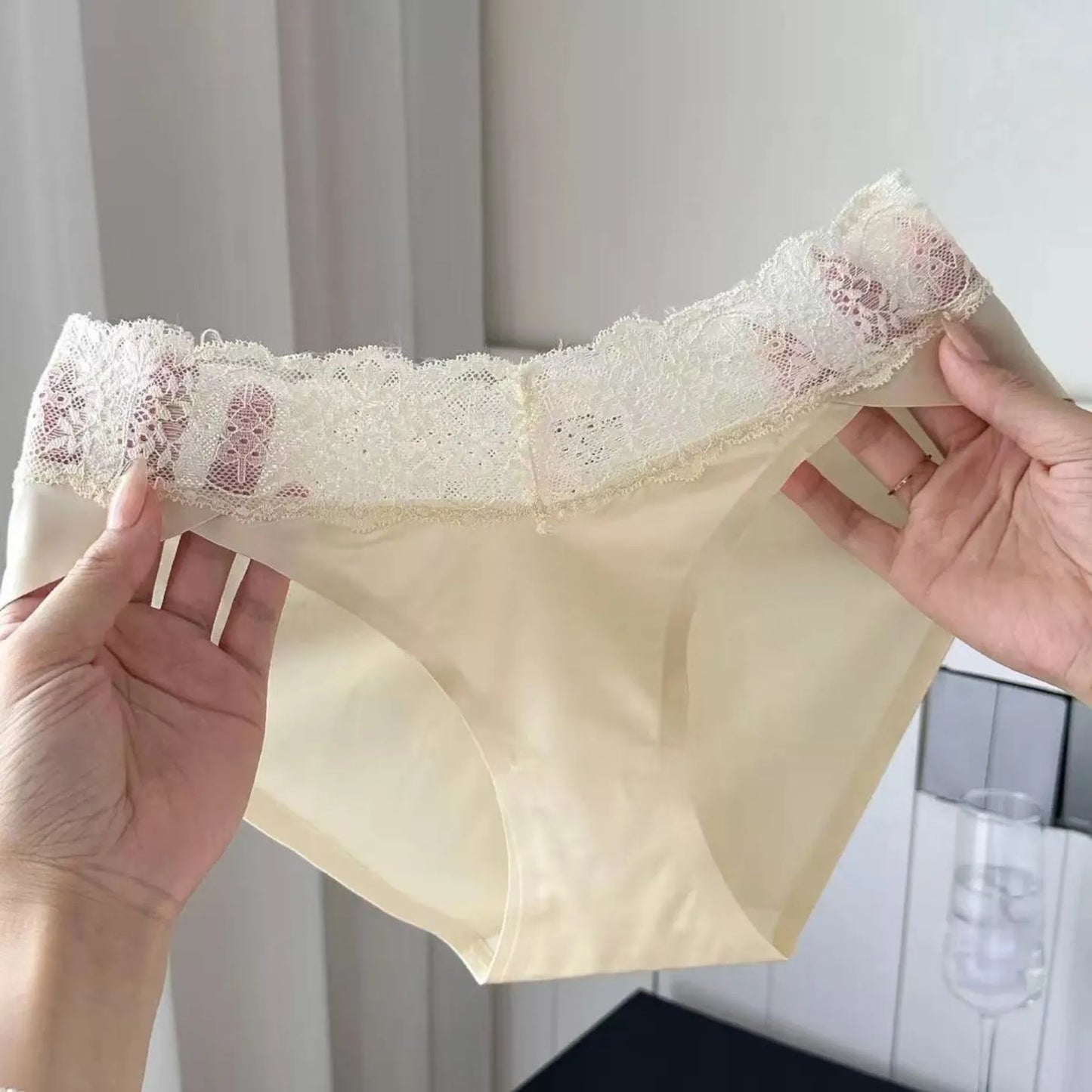 Cotton Women's Panties - Breathable Lace Trim Briefs | Antibacterial Daily Comfort - ZOOMNSTORE