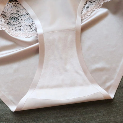 Cotton Women's Panties - Breathable Lace Trim Briefs | Antibacterial Daily Comfort - ZOOMNSTORE