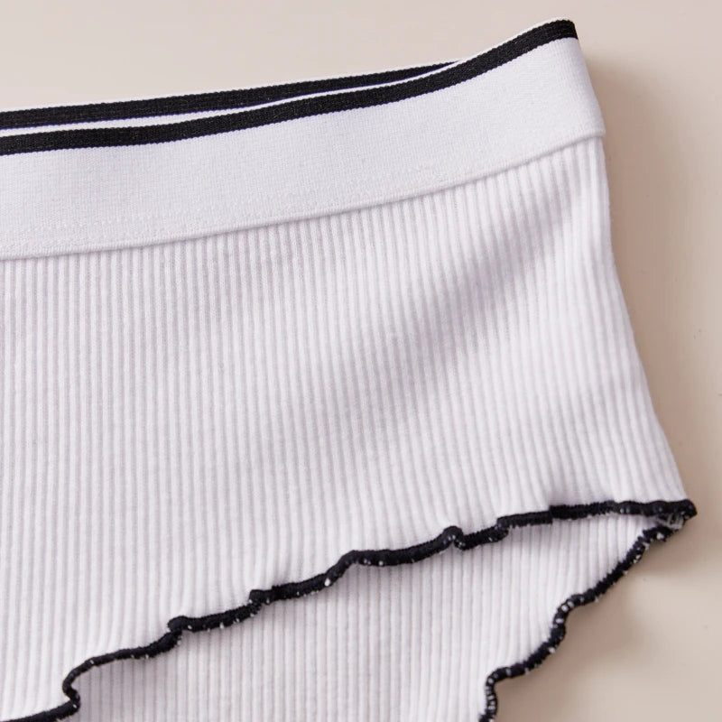 Cotton Women's Panties - Breathable Mid Rise Underwear With Bowknot Design - ZOOMNSTORE