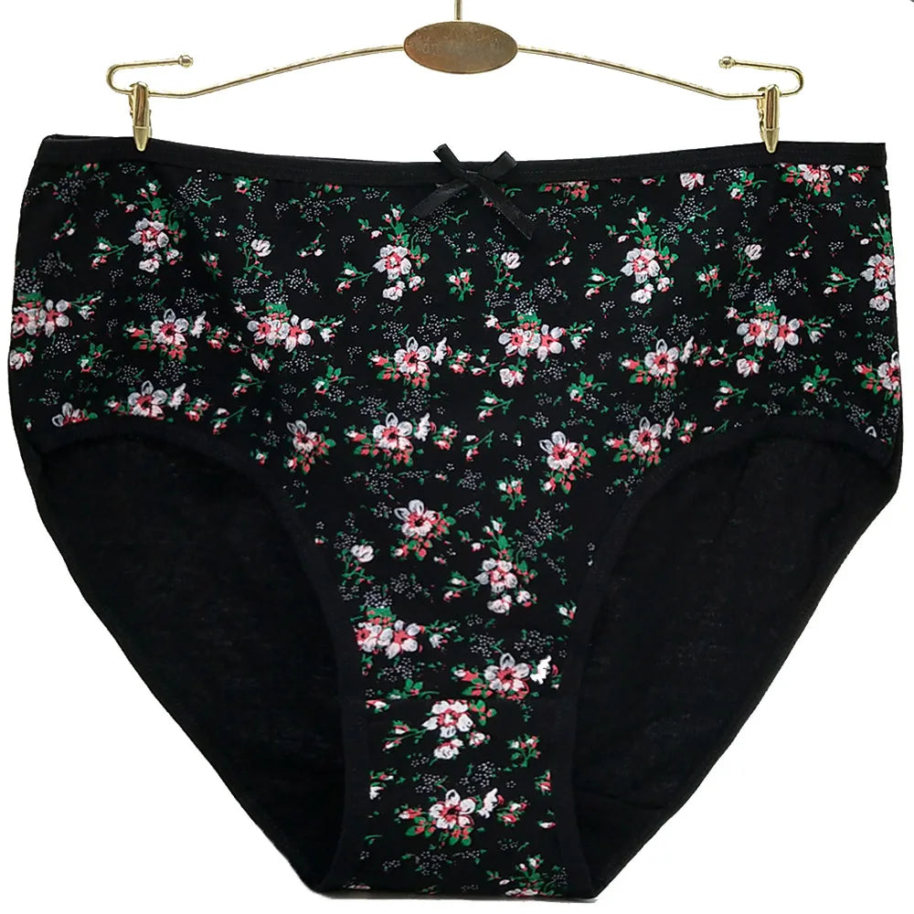 Cotton Mid Rise Womens Briefs - Soft Sexy Plus Size Panties 3 Pcs - ZOOMNSTORE