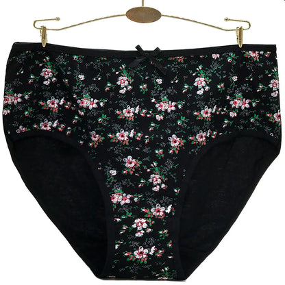 Cotton Mid Rise Womens Briefs - Soft Sexy Plus Size Panties 3 Pcs - ZOOMNSTORE