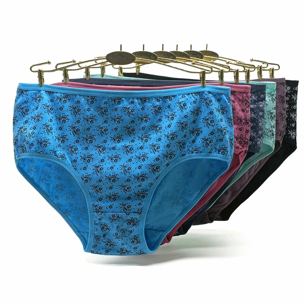 Cotton Mid Rise Womens Briefs - Soft Sexy Plus Size Panties 3 Pcs - ZOOMNSTORE