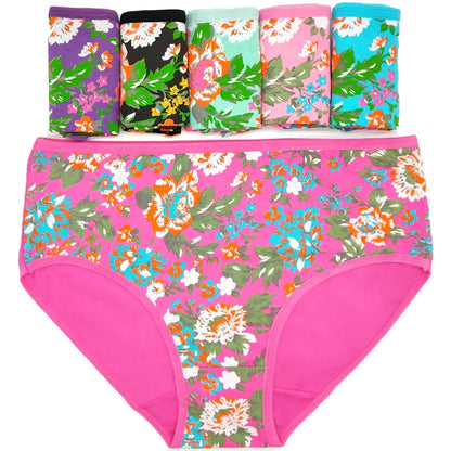 Cotton Mid Rise Womens Briefs - Soft Sexy Plus Size Panties 3 Pcs - ZOOMNSTORE