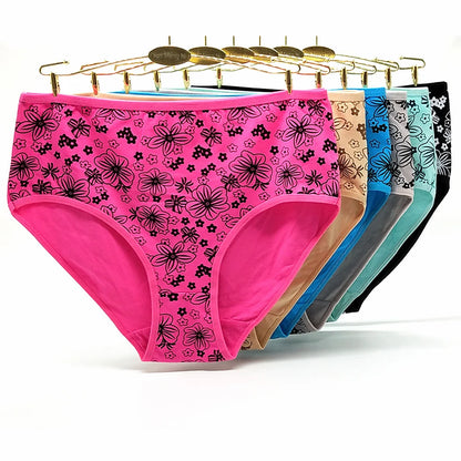 Cotton Mid Rise Womens Briefs - Soft Sexy Plus Size Panties 3 Pcs - ZOOMNSTORE