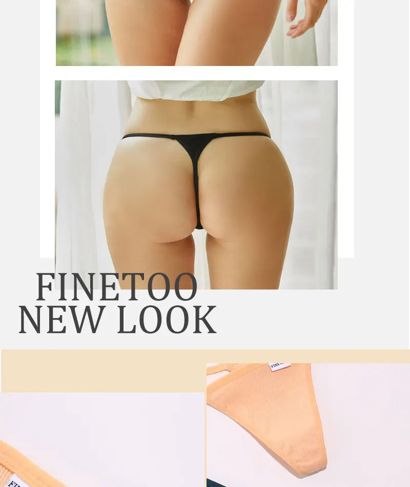 Cotton Women's Panties - Sexy Thong Underwear Set | Adjustable Waist, Breathable Soft Intimates - ZOOMNSTORE