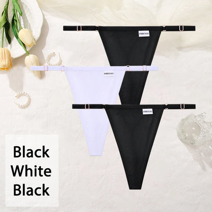 Cotton Women's Panties - Sexy Thong Underwear Set | Adjustable Waist, Breathable Soft Intimates - ZOOMNSTORE