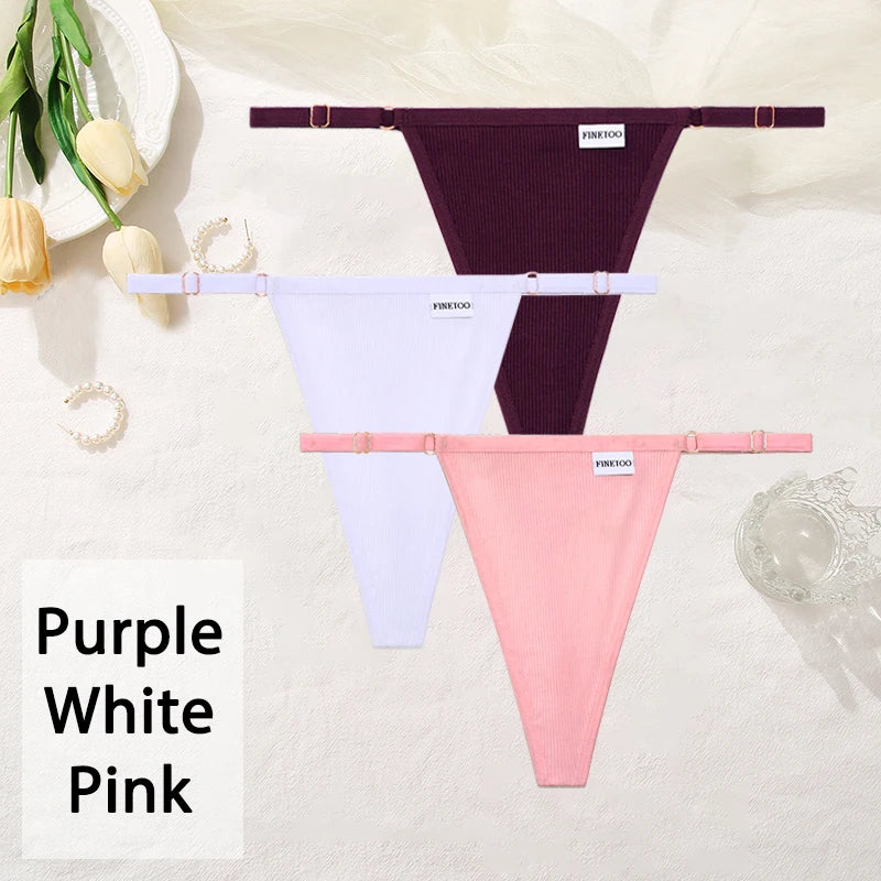 Cotton Women's Panties - Sexy Thong Underwear Set | Adjustable Waist, Breathable Soft Intimates - ZOOMNSTORE