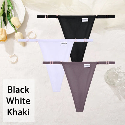 Cotton Women's Panties - Sexy Thong Underwear Set | Adjustable Waist, Breathable Soft Intimates - ZOOMNSTORE