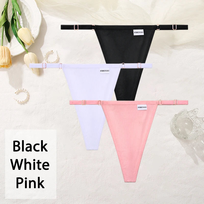 Cotton Women's Panties - Sexy Thong Underwear Set | Adjustable Waist, Breathable Soft Intimates - ZOOMNSTORE