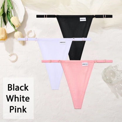 Cotton Women's Panties - Sexy Thong Underwear Set | Adjustable Waist, Breathable Soft Intimates - ZOOMNSTORE