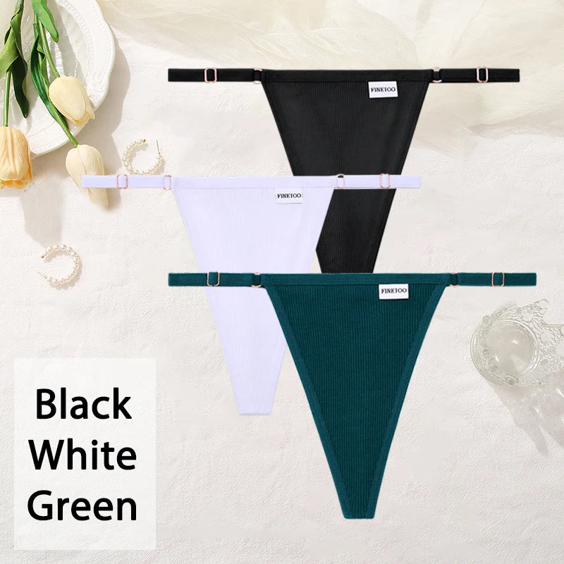 Cotton Women's Panties - Sexy Thong Underwear Set | Adjustable Waist, Breathable Soft Intimates - ZOOMNSTORE