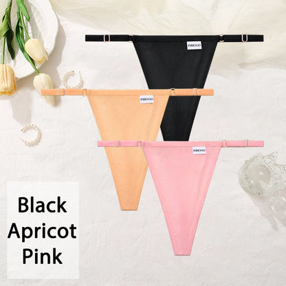 Cotton Women's Panties - Sexy Thong Underwear Set | Adjustable Waist, Breathable Soft Intimates - ZOOMNSTORE