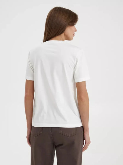 Cotton Summer Womens T-Shirt - Short Sleeve Loose Basic Top - ZOOMNSTORE