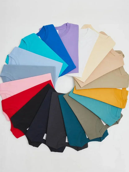 Cotton Womens T-Shirt - Summer Short Sleeve Loose Basic Top - ZOOMNSTORE