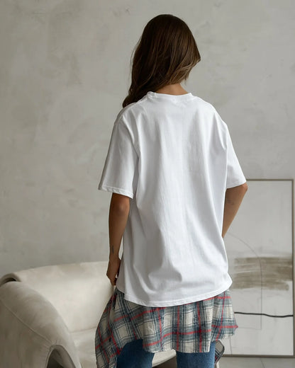 Cotton Womens Vintage Printed T-Shirt - Casual Hip Hop Short Sleeve Top - ZOOMNSTORE