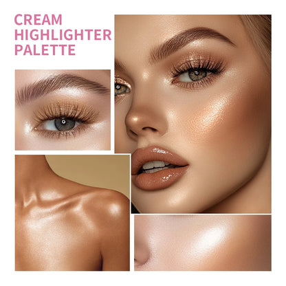 Cream Makeup Palette - 8 Colors Highlight Makeup Set | Bronzer Highlighter Kit, Long Lasting Brighten Skin - ZOOMNSTORE