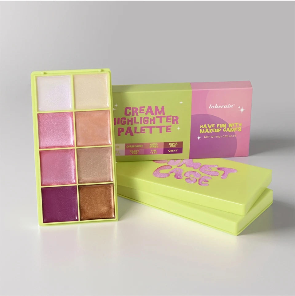 Cream Makeup Palette - 8 Colors Highlight Makeup Set | Bronzer Highlighter Kit, Long Lasting Brighten Skin - ZOOMNSTORE