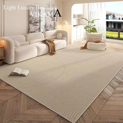 Cream Style Carpet | Modern Striped Area Rug - Non Slip Mat for Living Room - ZOOMNSTORE