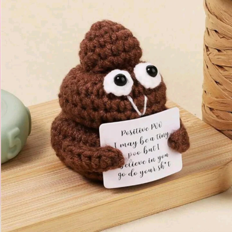 Crochet Doll - Cute Handmade Yarn Toy With Positive Message Card & Emotional Support - ZOOMNSTORE