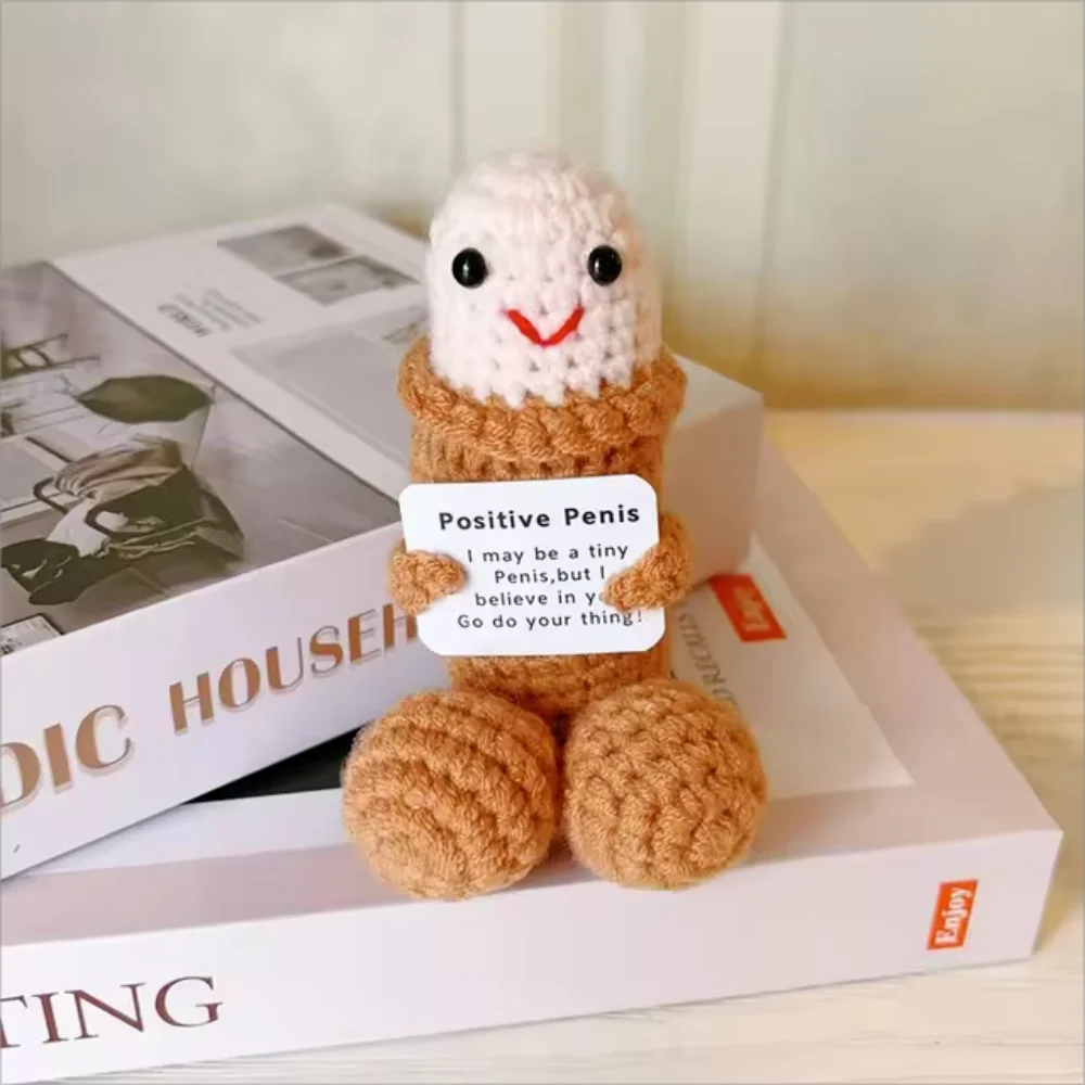 Crochet Doll - Cute Handmade Yarn Toy With Positive Message Card & Emotional Support - ZOOMNSTORE