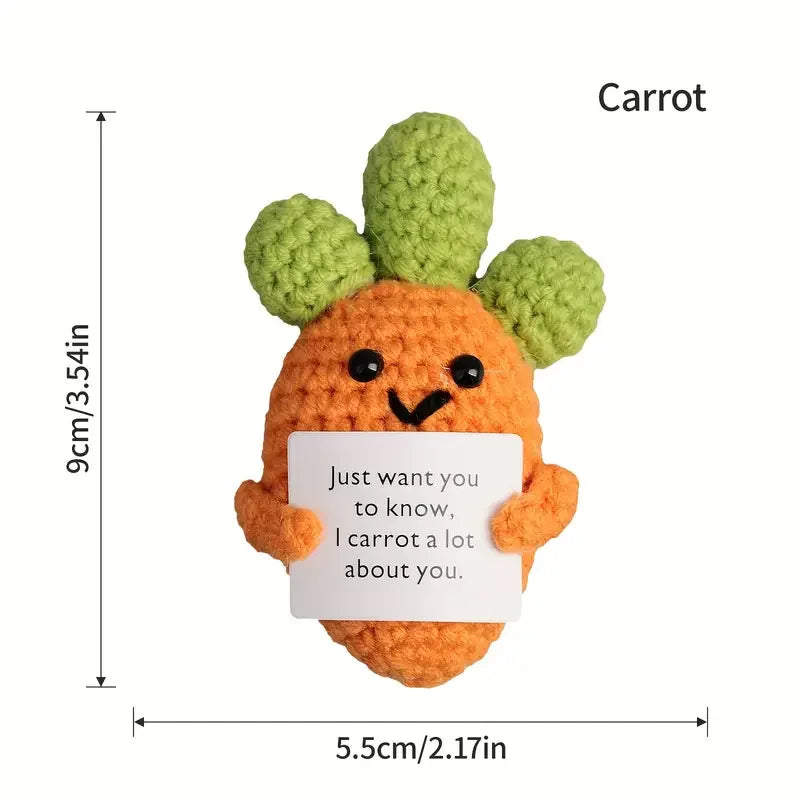 Crochet Doll - Cute Handmade Yarn Toy With Positive Message Card & Emotional Support - ZOOMNSTORE