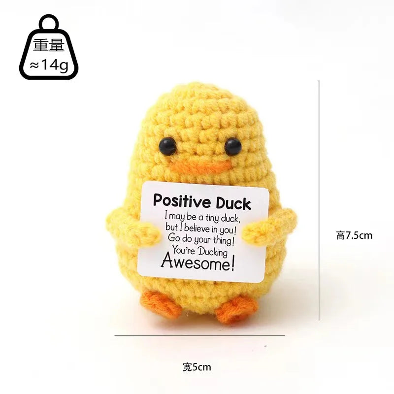 Crochet Doll - Cute Handmade Yarn Toy With Positive Message Card & Emotional Support - ZOOMNSTORE
